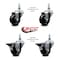 Service Caster 3 Inch Hard Rubber 12 Inch Threaded Stem Caster Set 2 Brakes SCC SCC-TS20S314-HRS-121315-2-PLB-2 - alternate 3